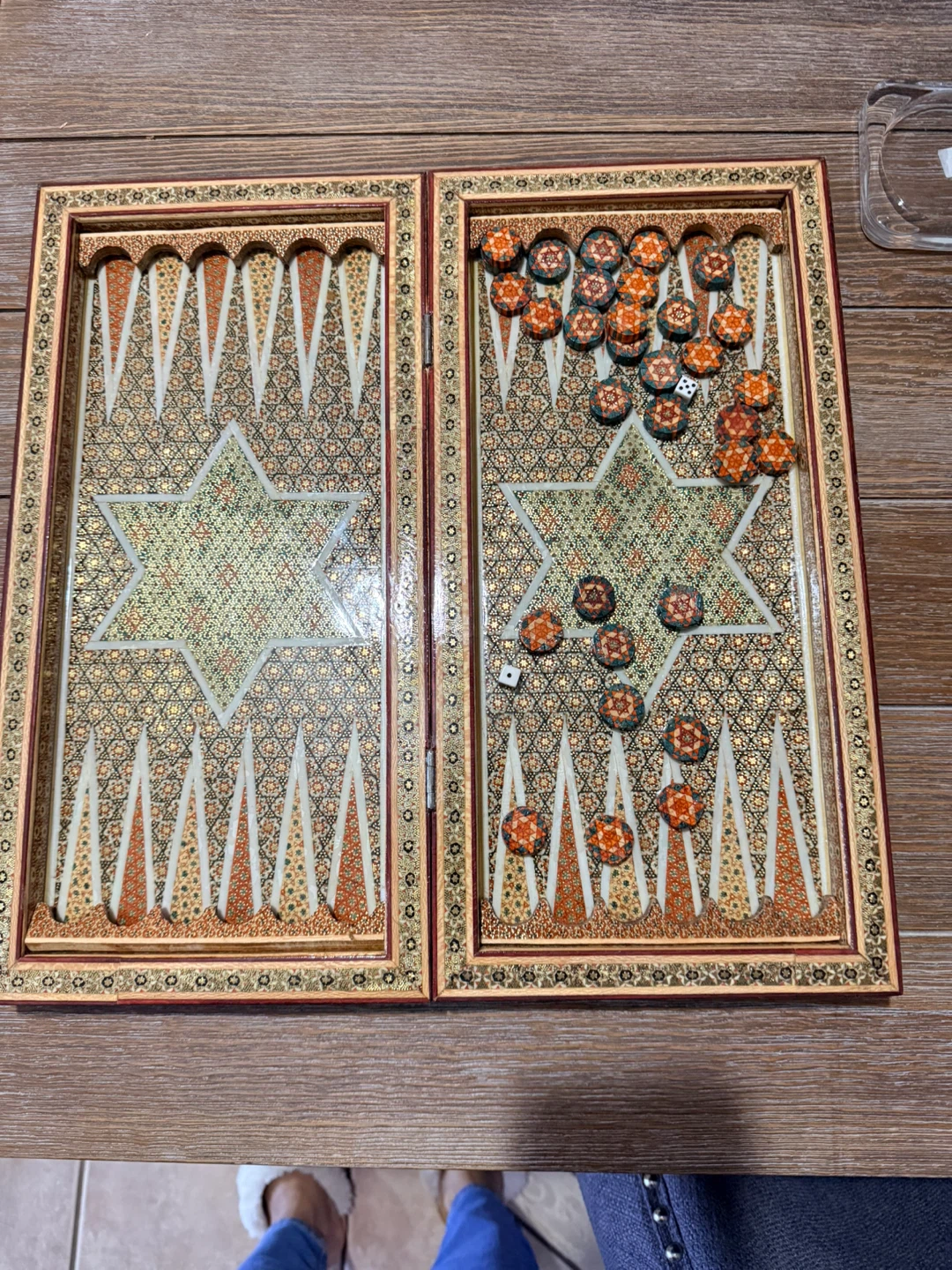 Decorative Backgammon and Chess Set