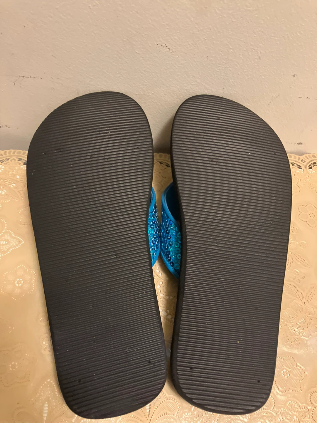 Coral Bay Blue Sequin Flip Flops - photo 2