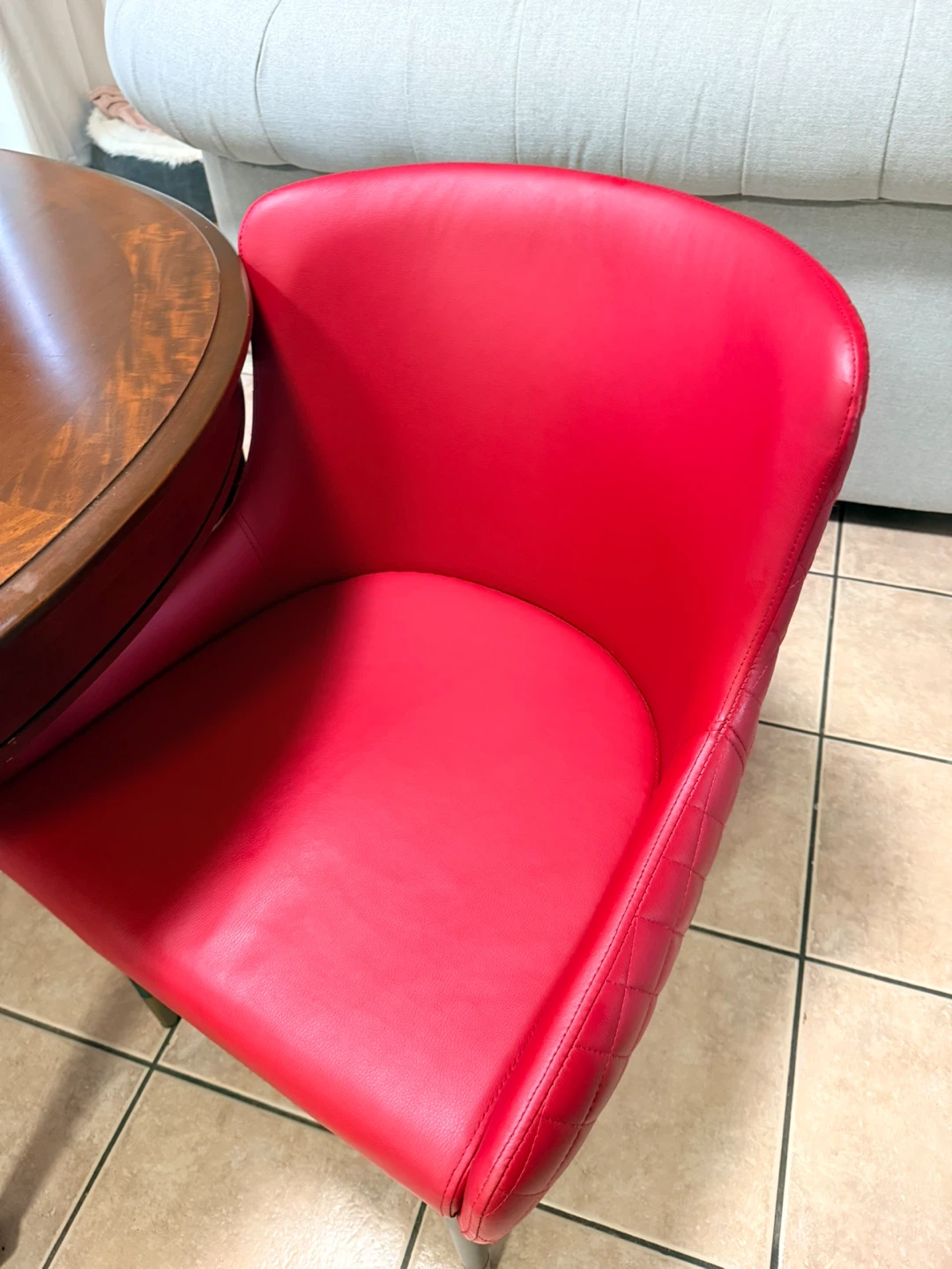 Red upholstered dining chairs (set of 4) - photo 5
