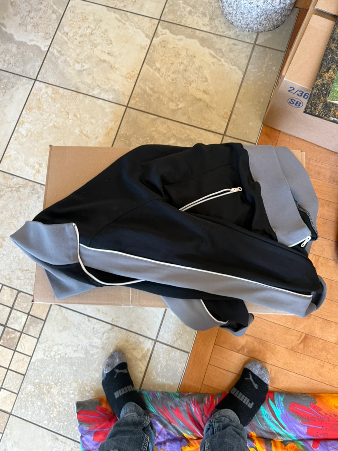 Big Star Track Jacket - Black/Grey Medium