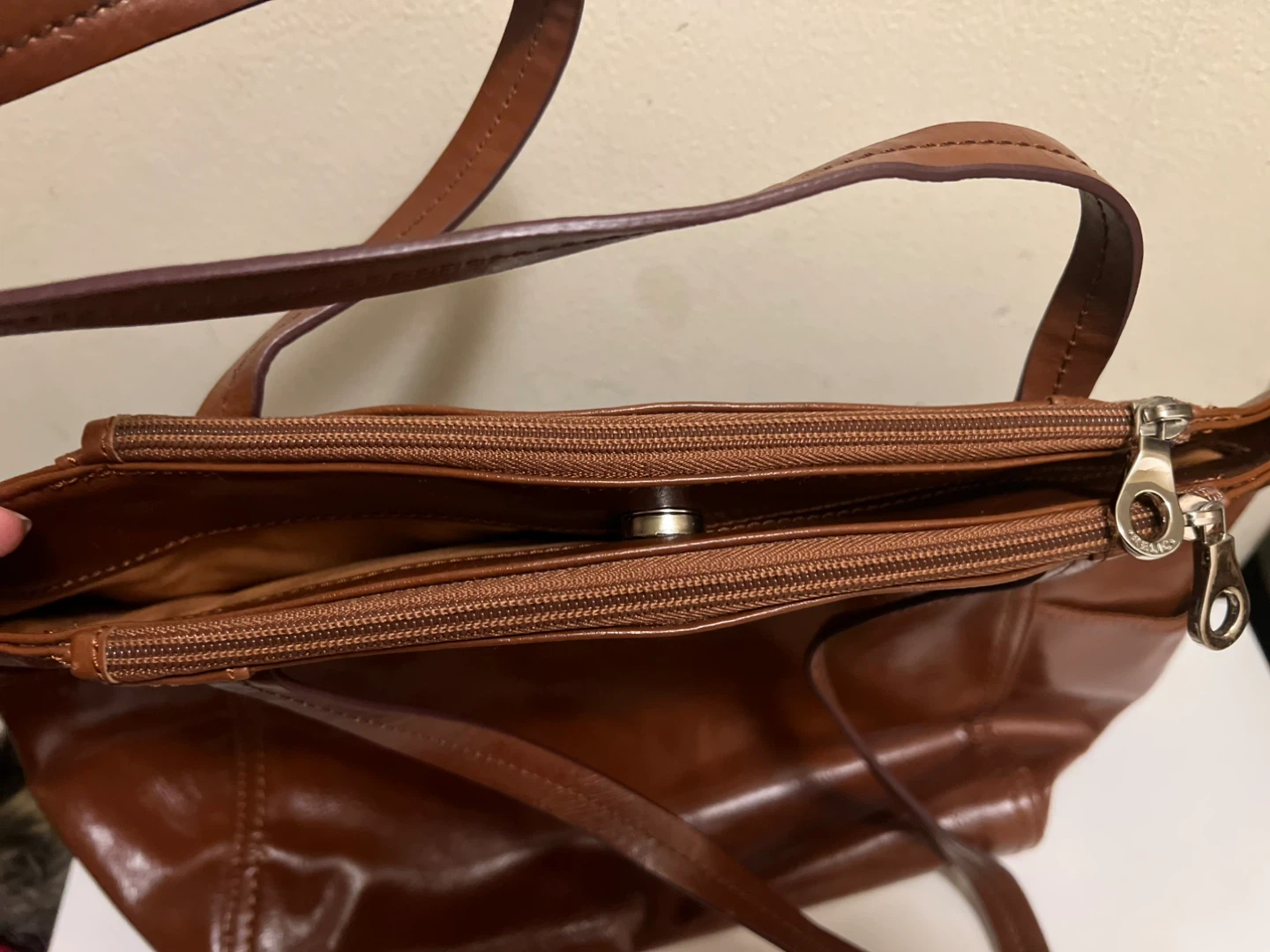 Vintage Brown Leather Tote Bag - photo 2