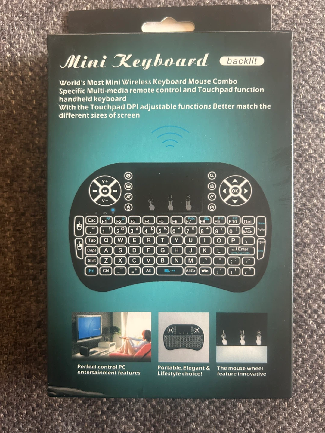 Wireless Mini Keyboard with Touchpad and Backlight