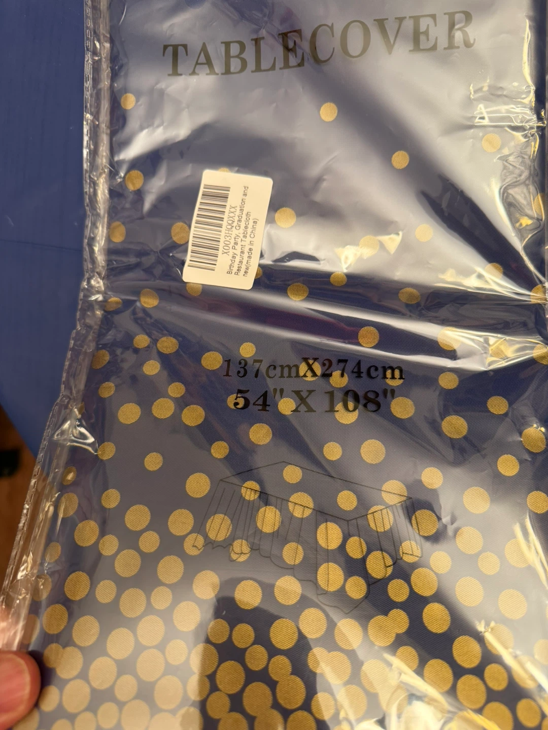 Navy and Gold Table Cover & "Happy 70th Birthday" Photo Props - photo 4