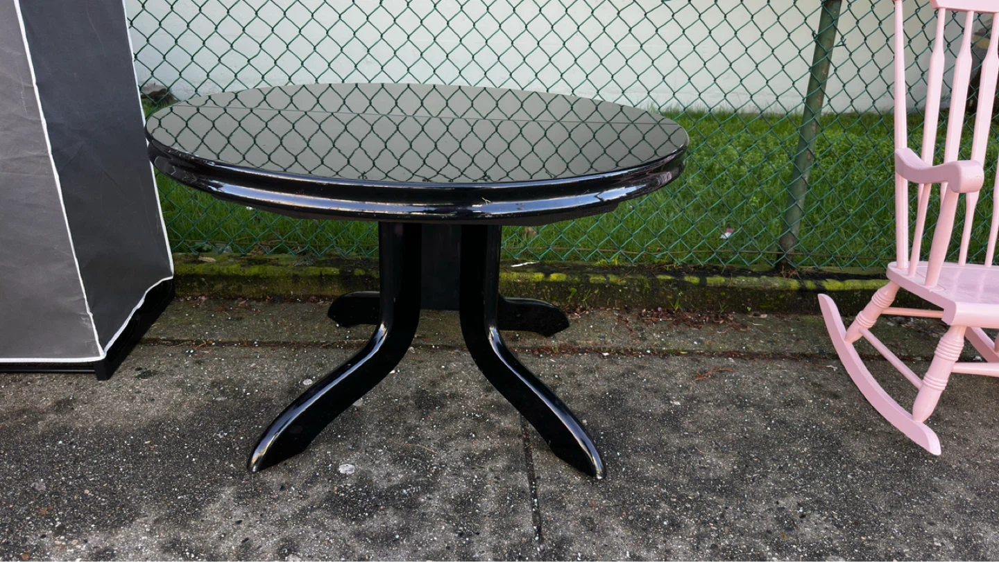 Black Round Side Table