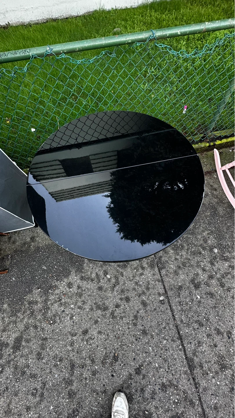 Black Round Side Table - photo 2