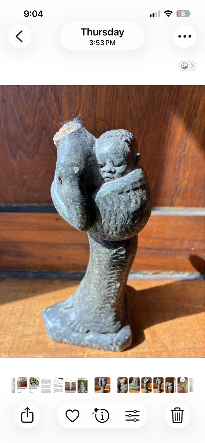 Vintage Zimbabwe Shona Sculpture Art serpentine Africa statue - photo 2
