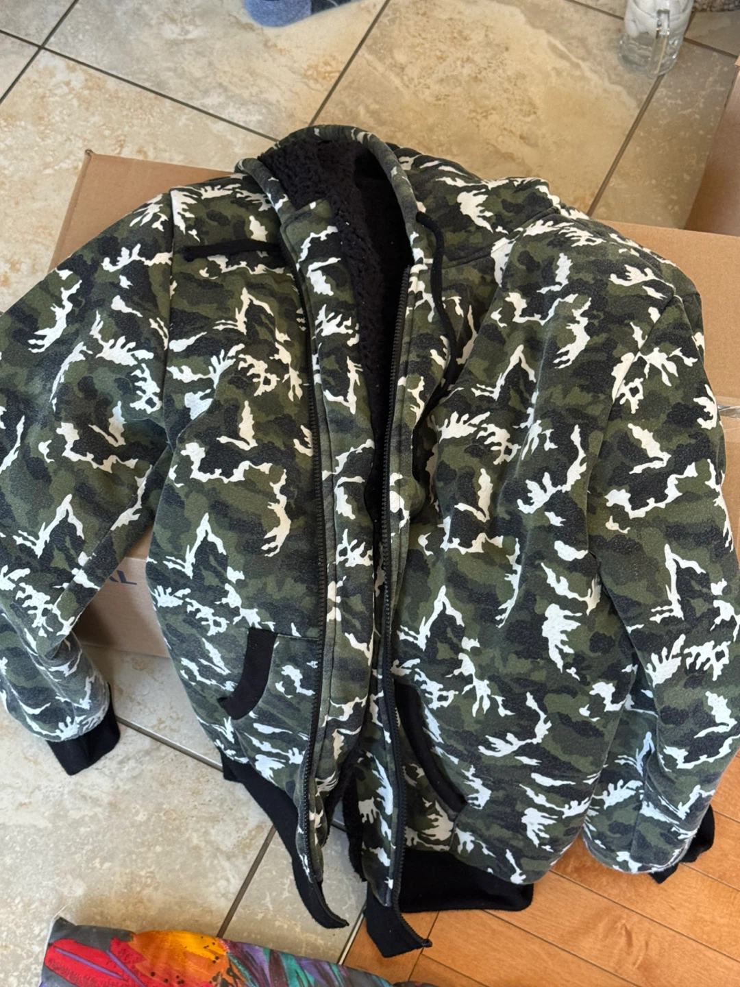 Saga Man Camo Sherpa Lined Hoodie
