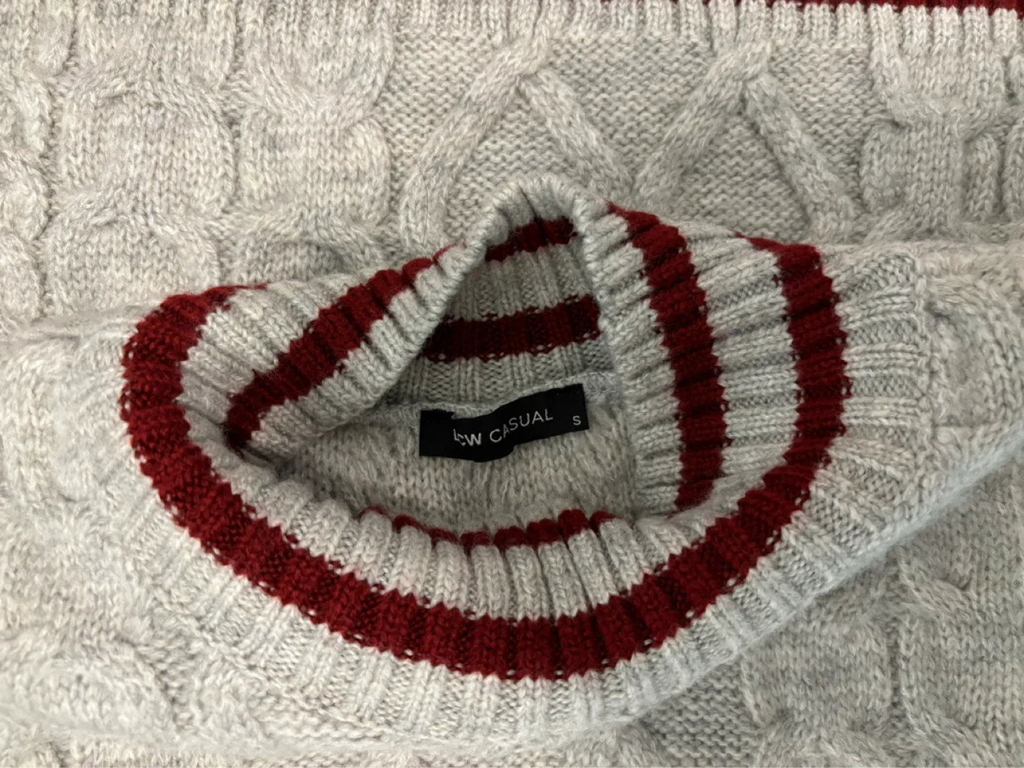 LCW Cable Knit Vest - Grey - Size S - photo 2