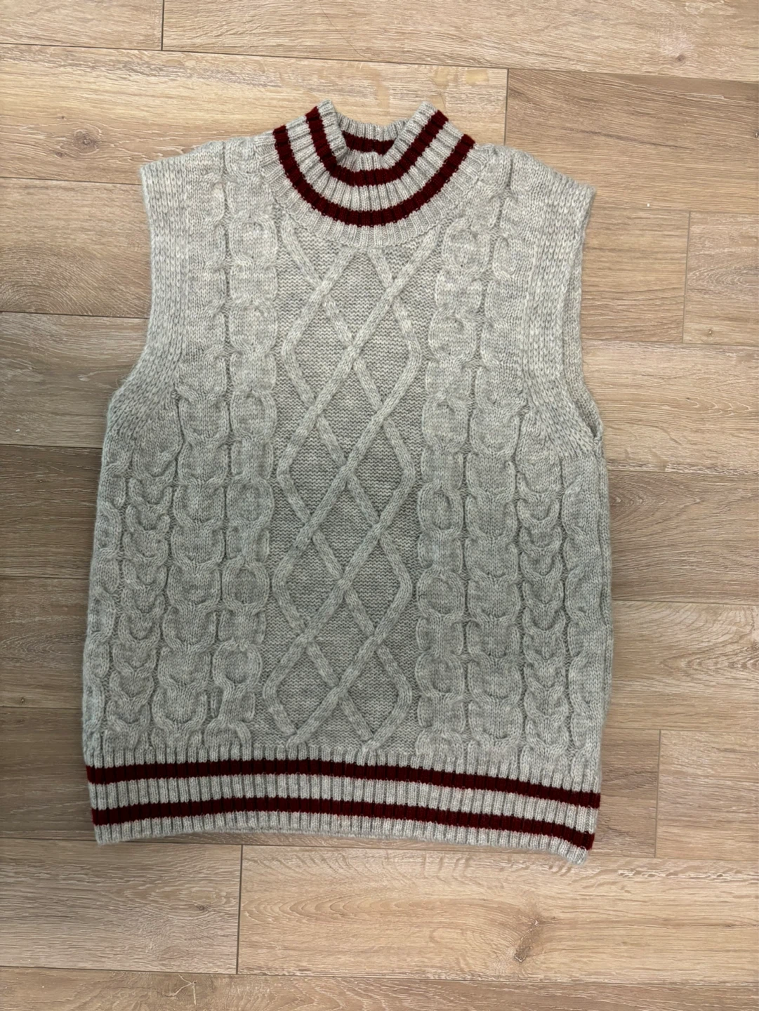 LCW Cable Knit Vest - Grey - Size S