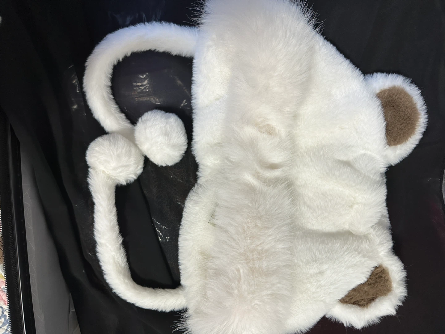 Sincerely Jules White Faux Fur Hood Hat with Paws