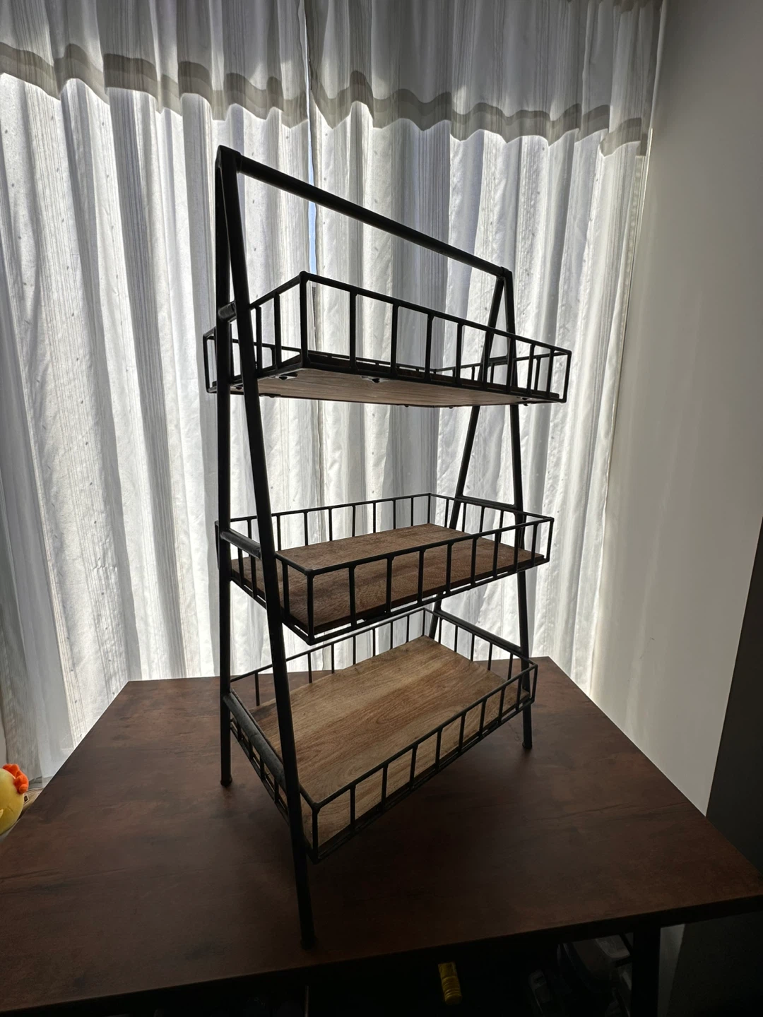 3-Tier Metal and Wood Shelf Unit - photo 3