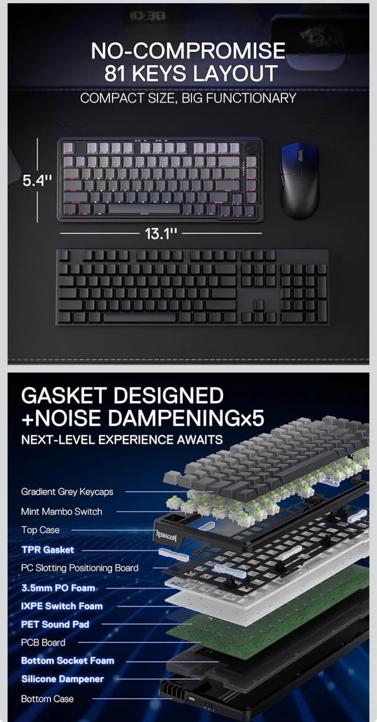 New Redragon K656 Pro 81 Keys Mechanical Keyboard