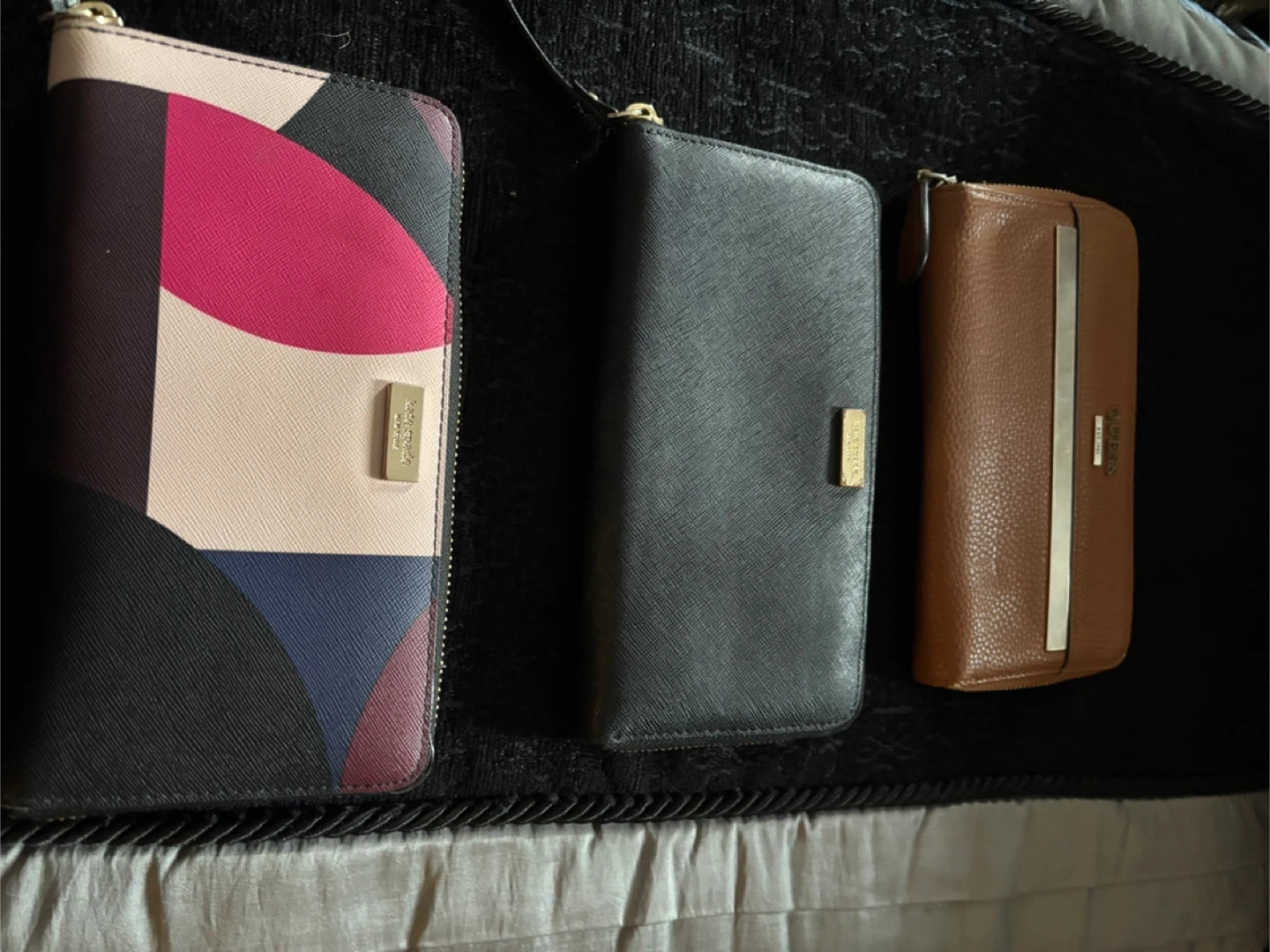 🌱Kate Spade Geometric Wallet & 2 Black/Brown Wallets