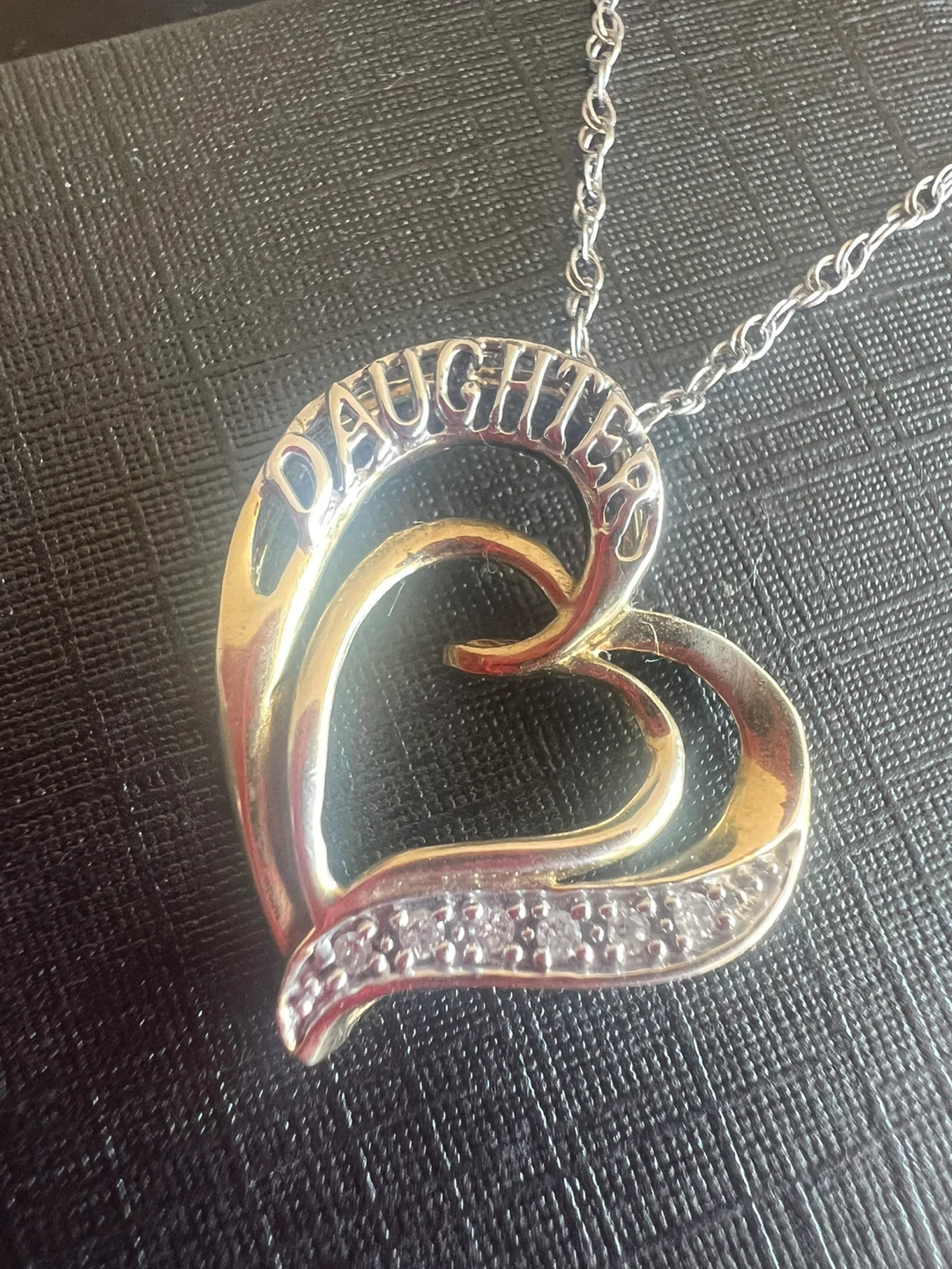 925 silver  Necklace "Daughter" with Diamonds