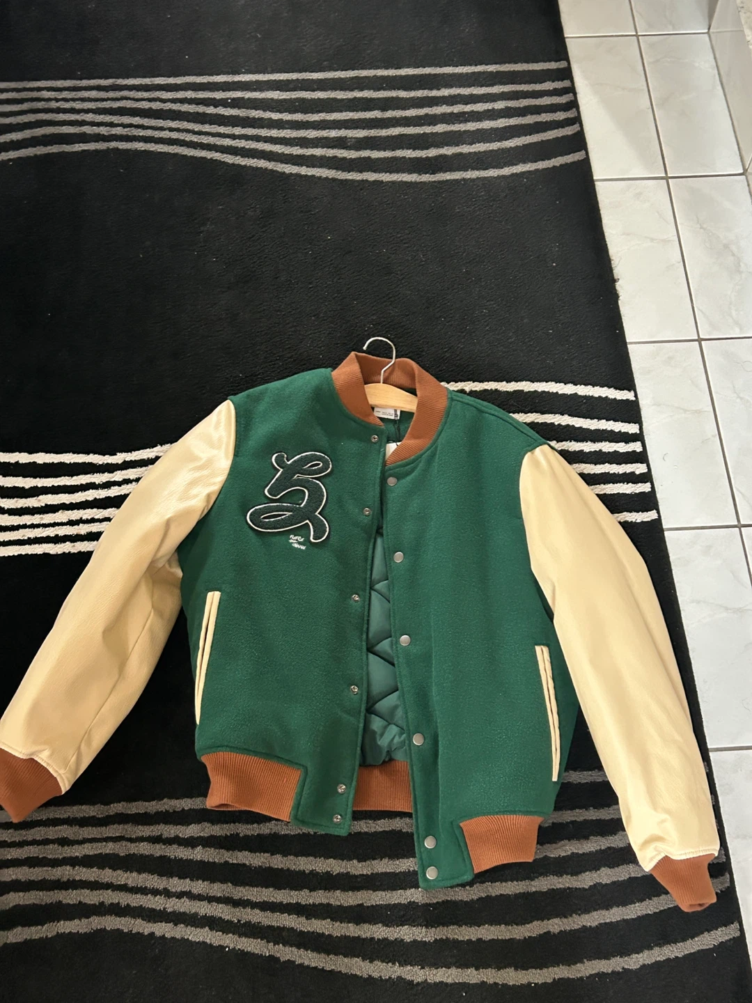 Zara Varsity Jacket with "Never Break Regret Nothing" - photo 2