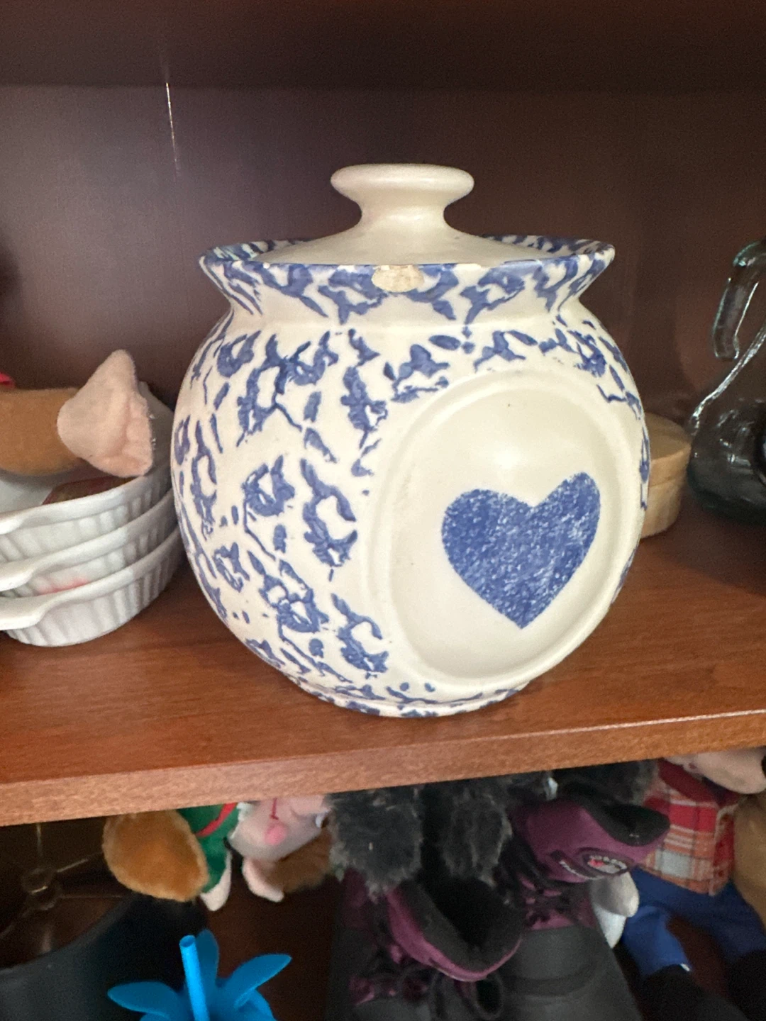 Jacquelyne's Handcrafted Earthenware Jar with Heart Design
