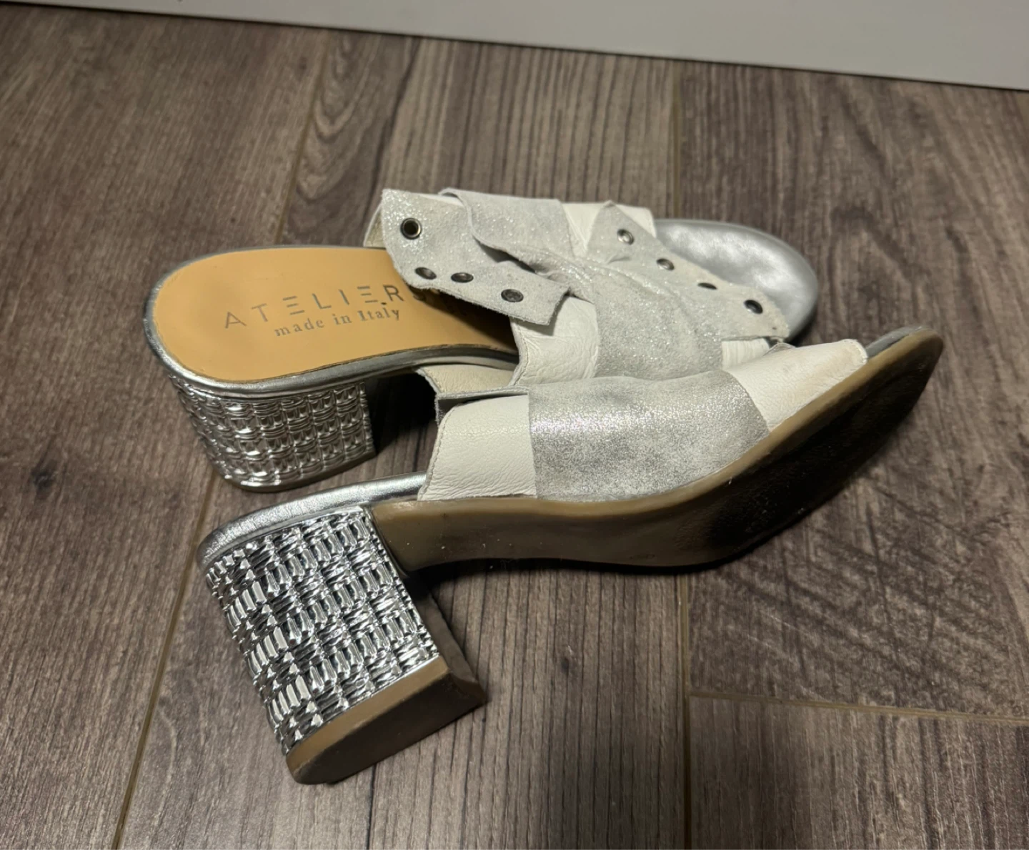 Ateliers Made in Italy Silver Slides Size 39