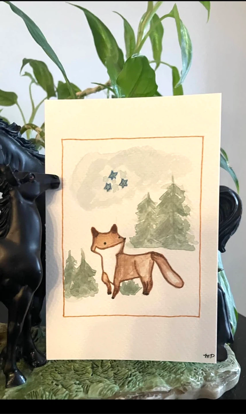 Watercolour animal paintings 4x6 - photo 5