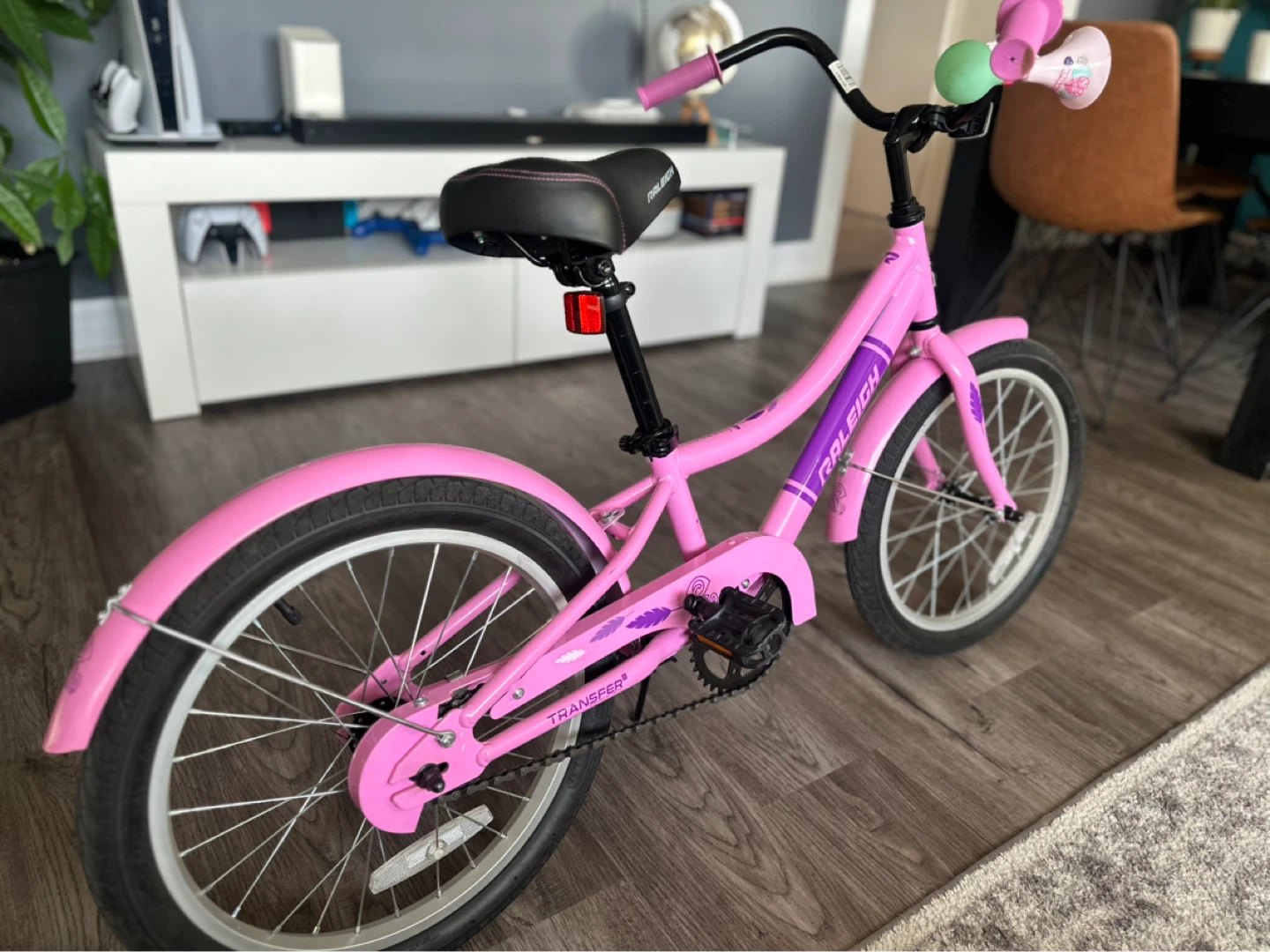 Pink Raleigh bicycle for kids 18 inch