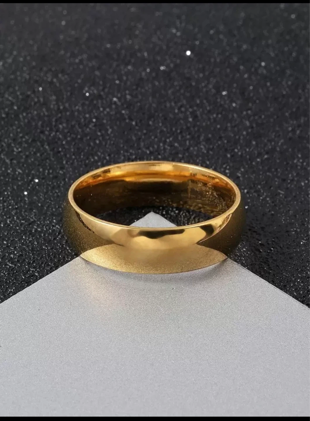 18k gold plated stainless steel ring size 6/7/8 - photo 2