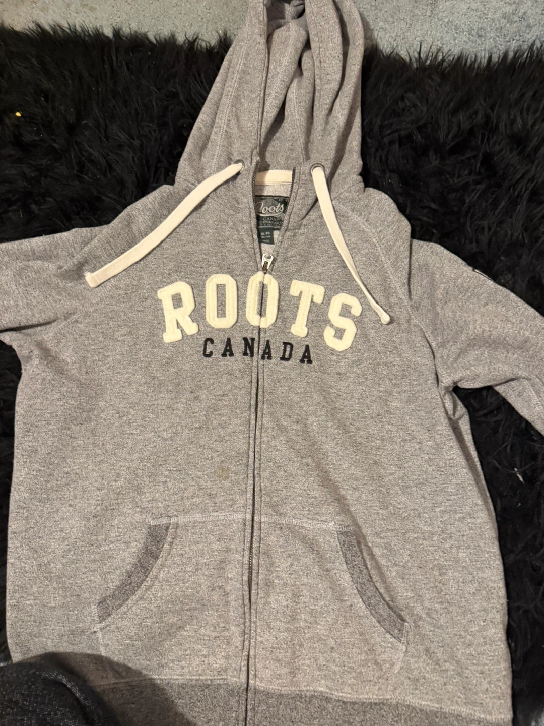 Roots Canada Grey Full Zip Hoodie XL-TG