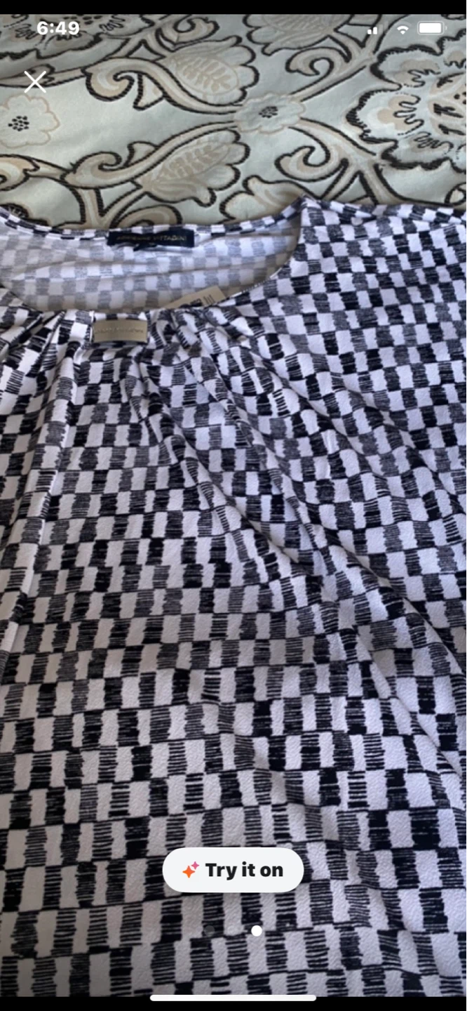 VITTADINI Black & White Checkered Top
