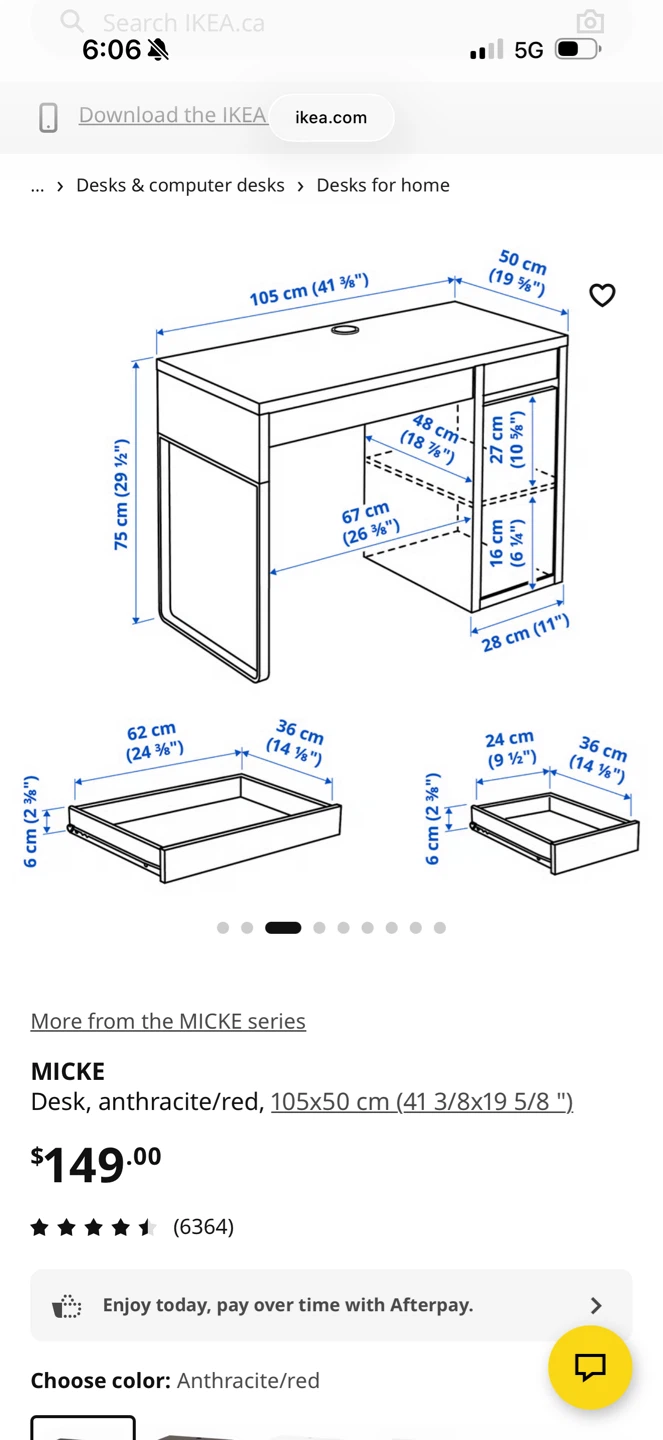 IKEA MICKE Desk - Anthracite/Red - photo 2