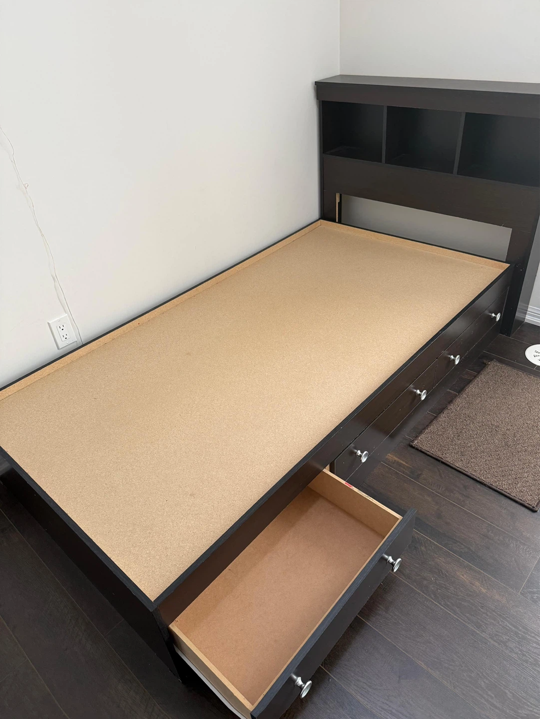 Twin Bed Frame with Headboard and Drawers - photo 2