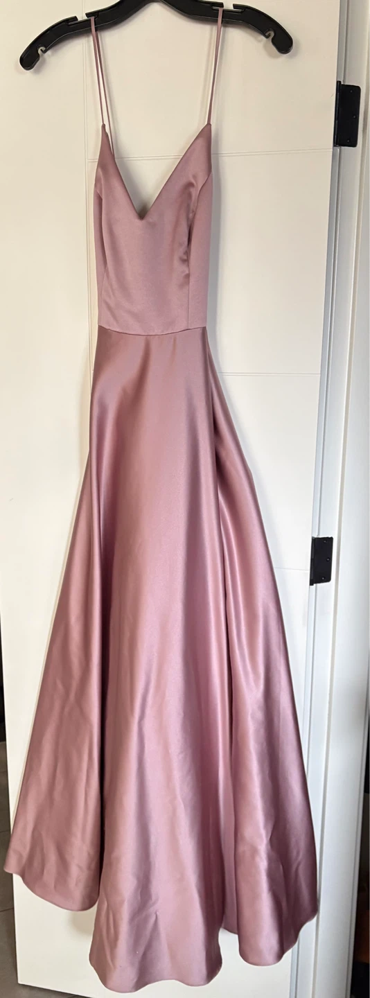 David's Bridal Rose Satin Long Dress