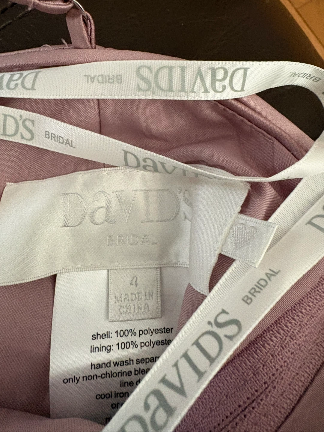 David's Bridal Rose Satin Long Dress - photo 3