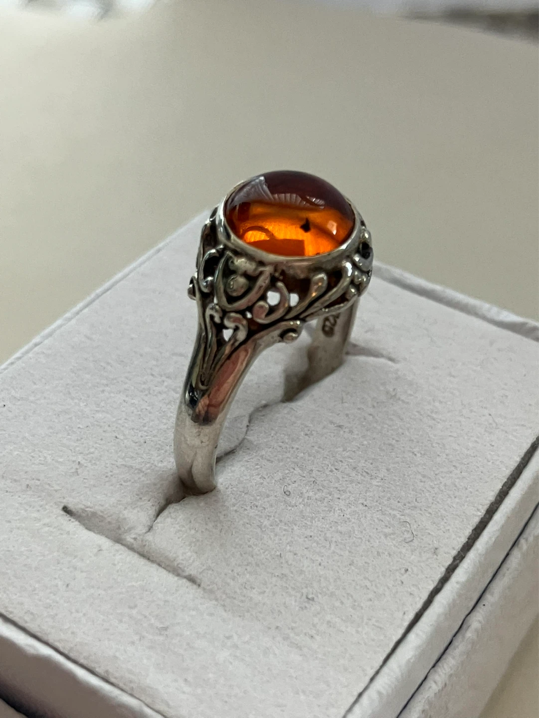 Vintage Amber Sterling silver Ring Size 6. 75 - photo 3
