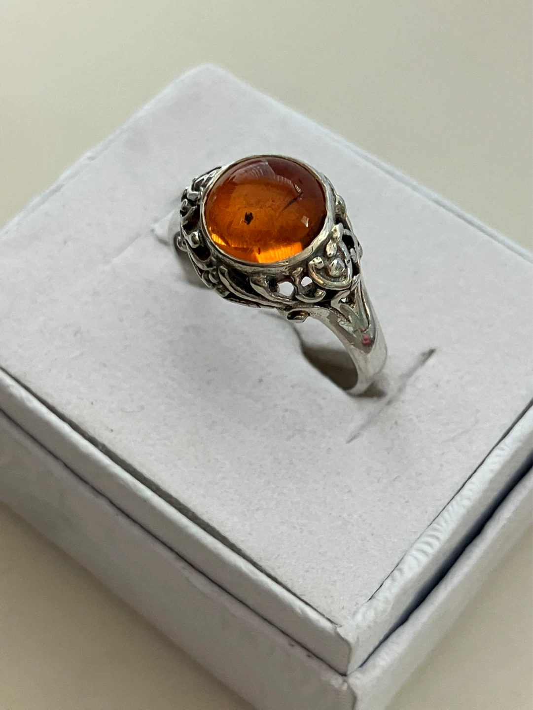 Vintage Amber Sterling silver Ring Size 6. 75 - photo 4