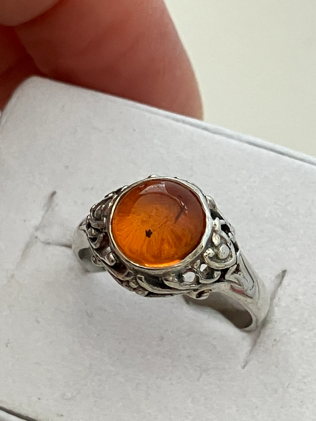 Vintage Amber Sterling silver Ring Size 6. 75 - photo 2