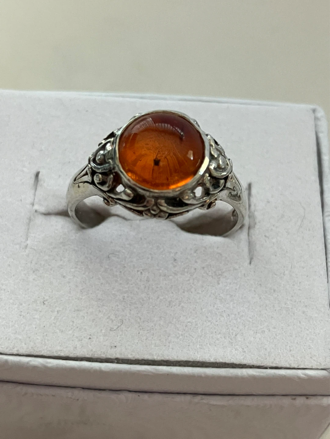 Vintage Amber Sterling silver Ring Size 6. 75 - photo 5