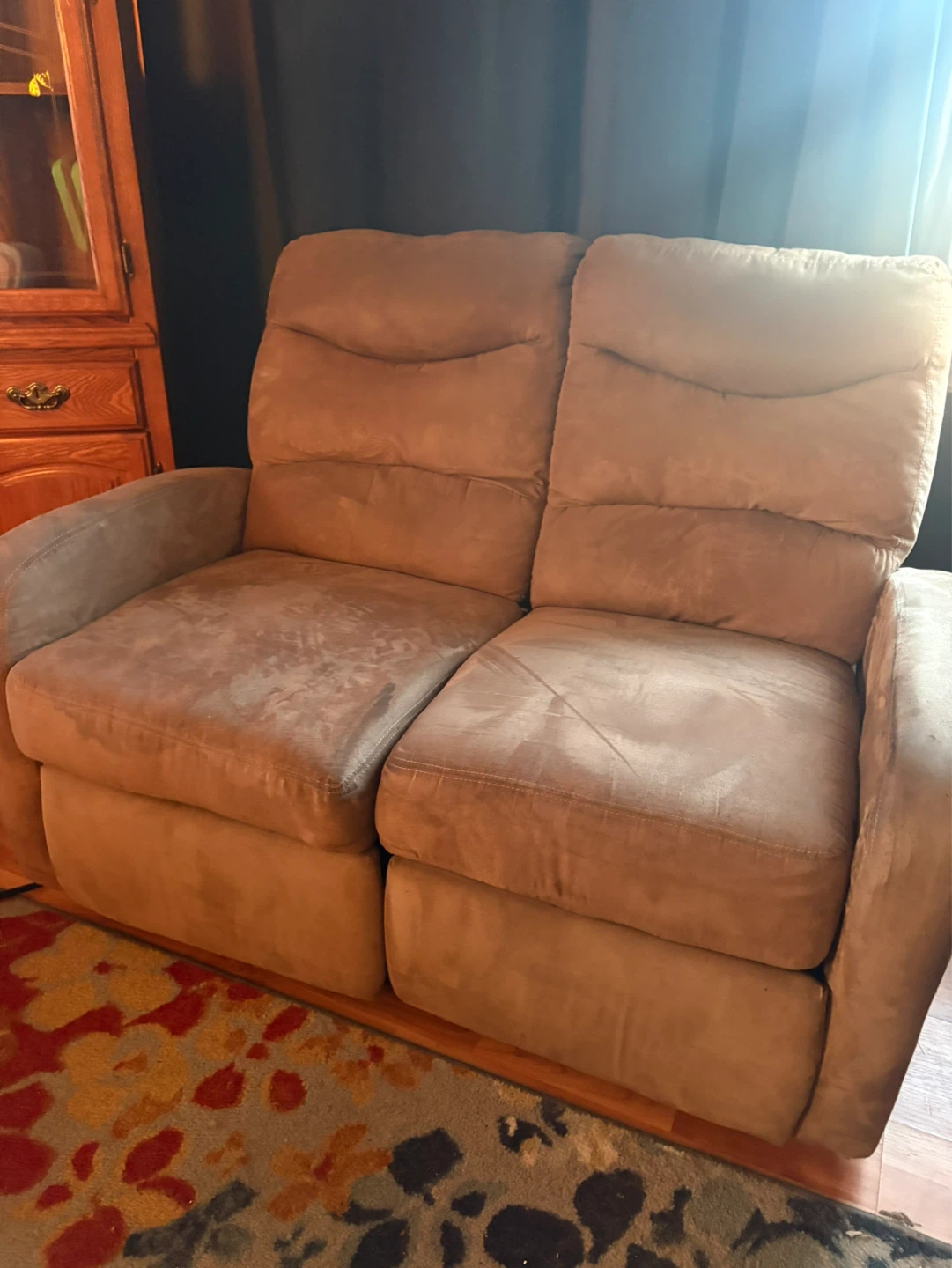 Tan Loveseat Recliner