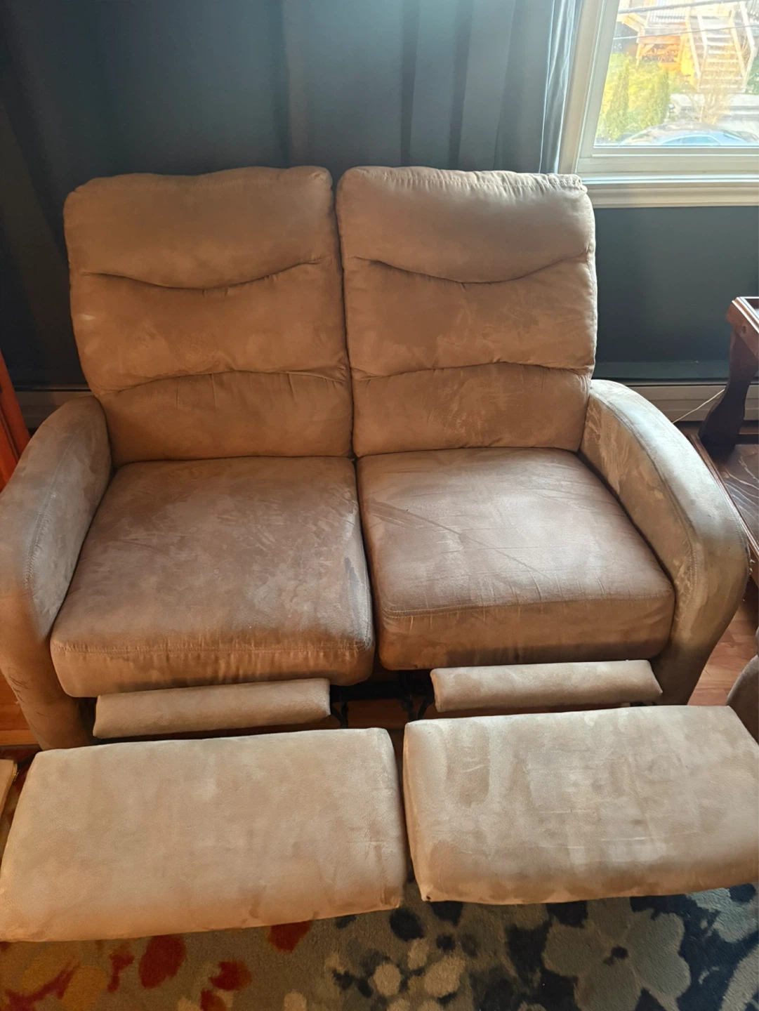 Tan Loveseat Recliner - photo 4