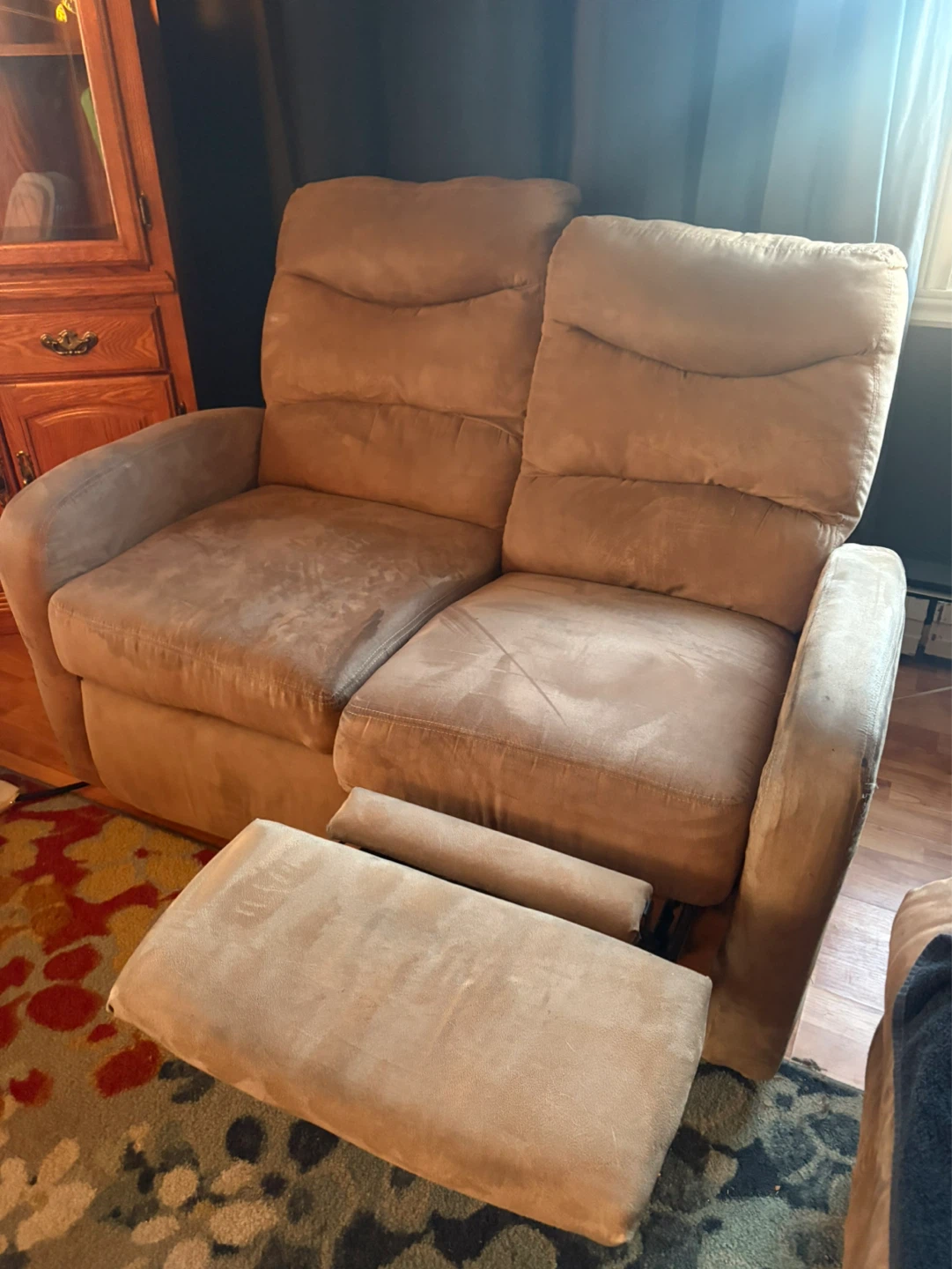 Tan Loveseat Recliner - photo 2