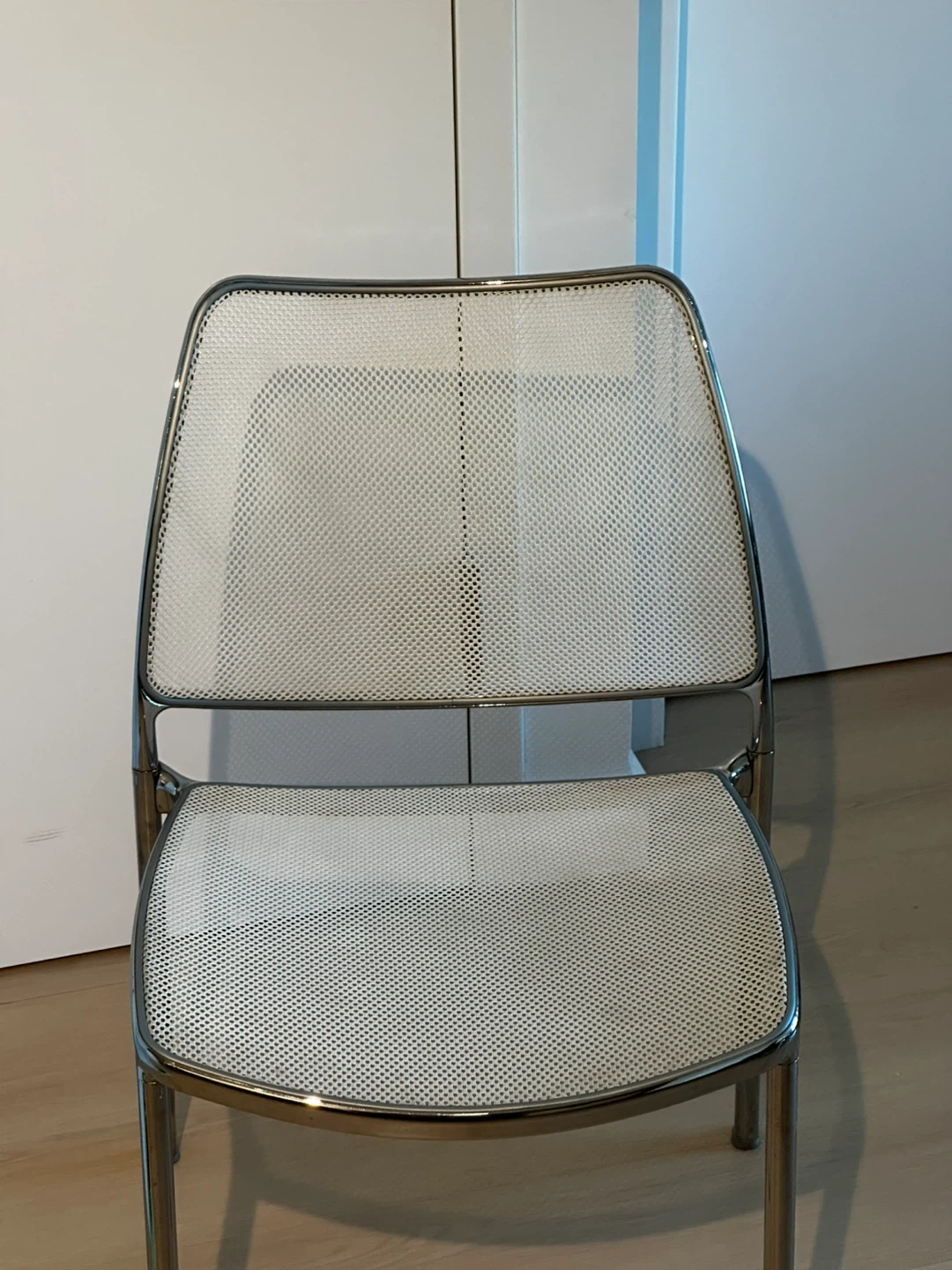 Modern Chrome / White Mesh Dining Chair Set (6 Pieces) - photo 3