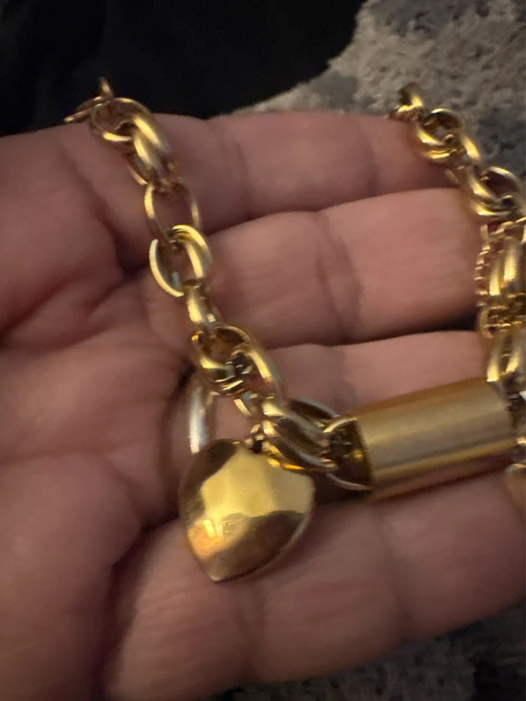 🌱 New 18K Gold SS  Lock and Heart Charm Bracelet - photo 3