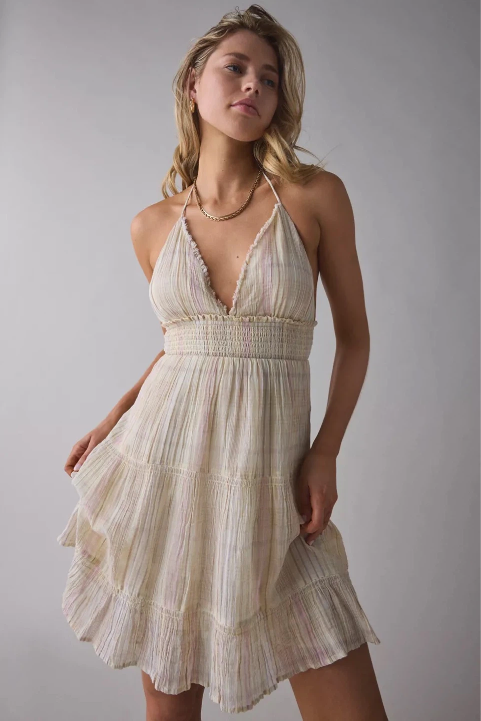 New with Tags! UO Striped Halter Dress🌱| Size Small