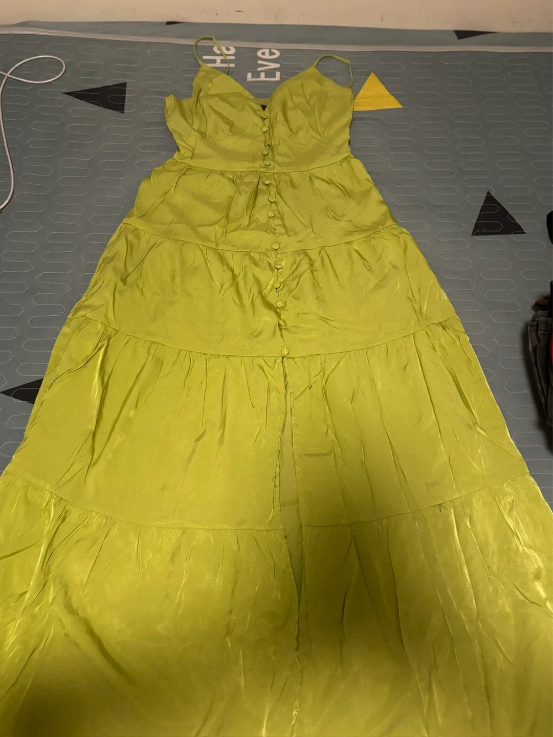 Lime Green Tiered Maxi Dress - photo 2