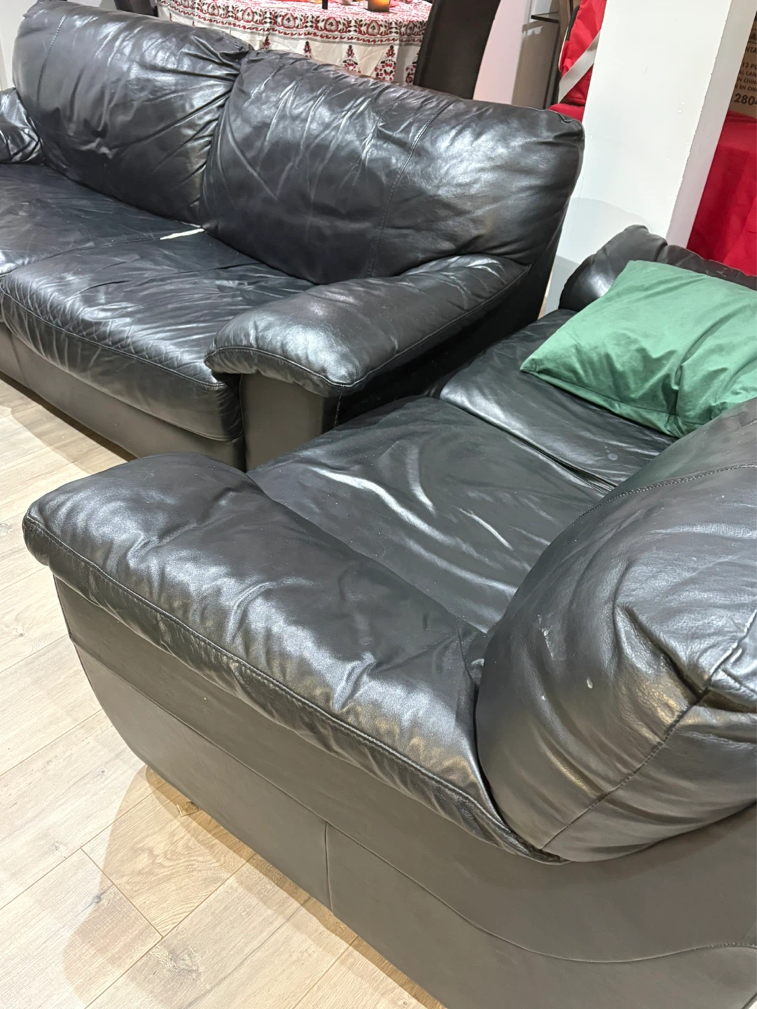 Black Leather Sofa - photo 2