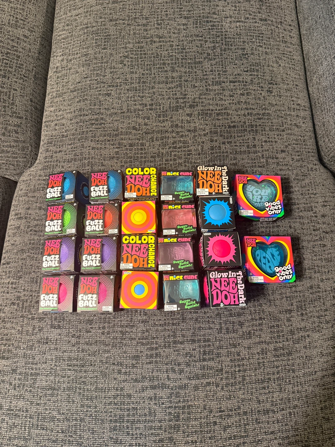 NeeDoh Fuzz Ball, Nice Cube,Glow in Dark,Color Change,Good Vibes