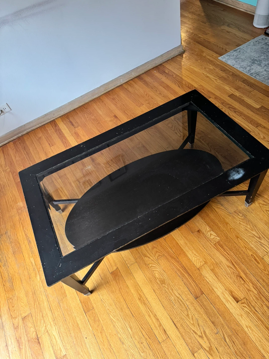 Black Coffee Table with Glass Top - photo 2