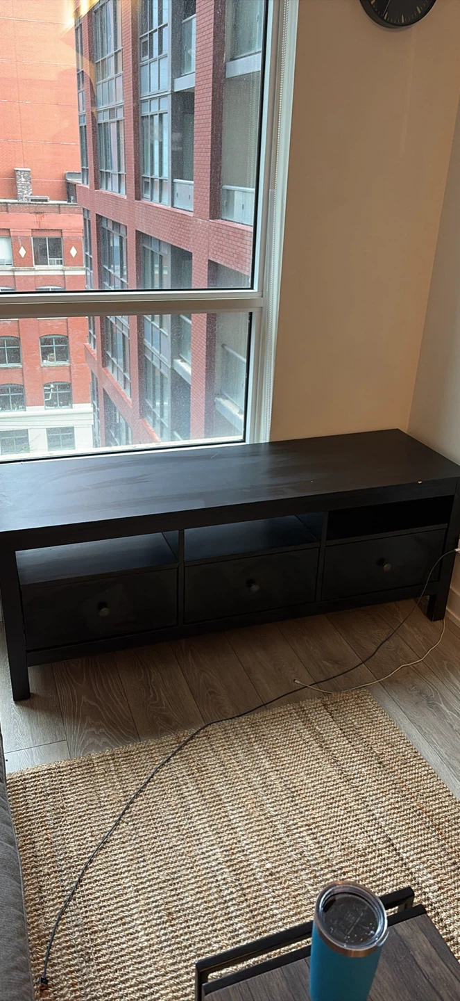 Dark Brown TV Stand with Drawers