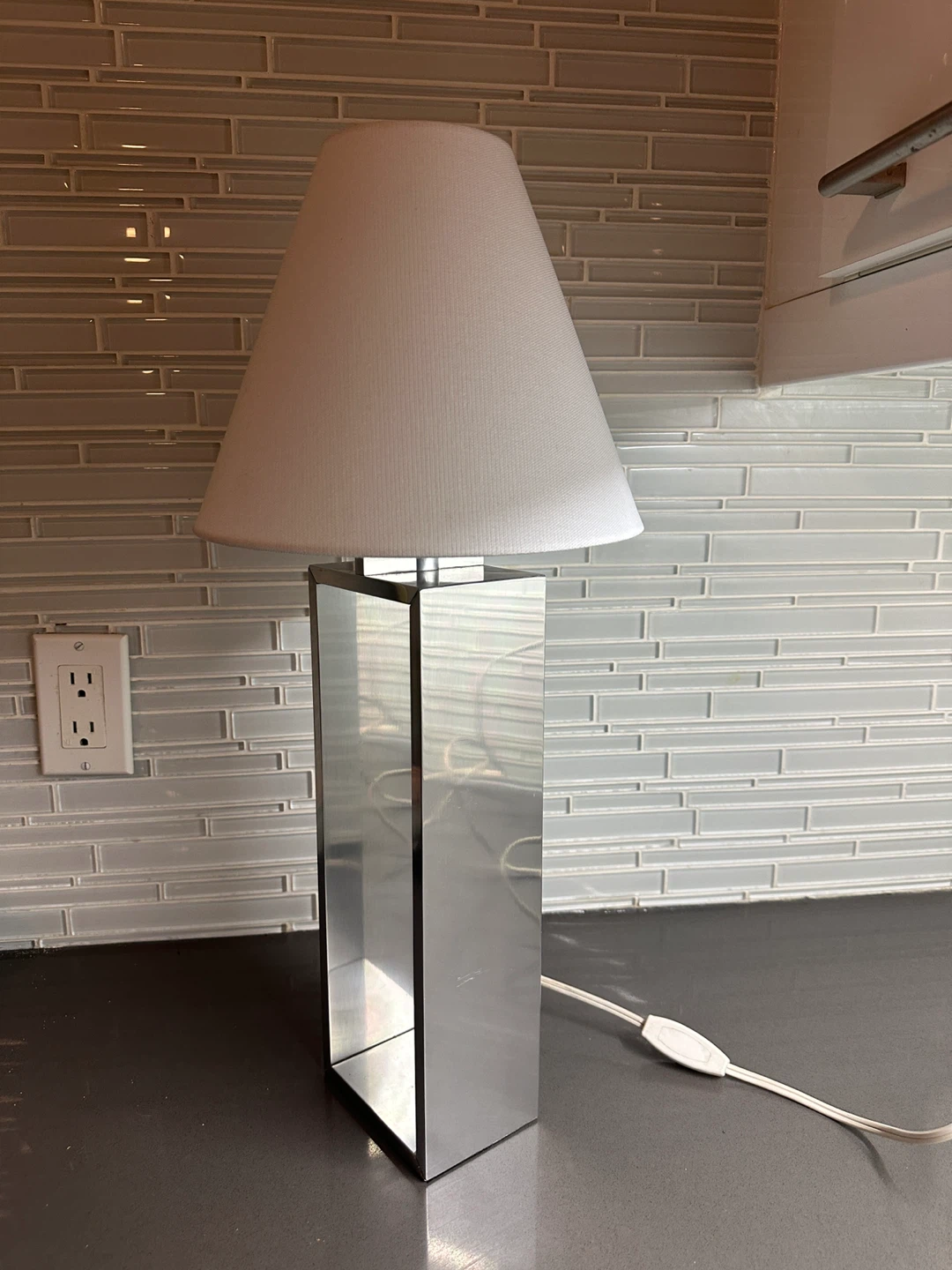 MODERNIST VINTAGE IKEA SILVER TABLE LAMP MCM LAMP - photo 3