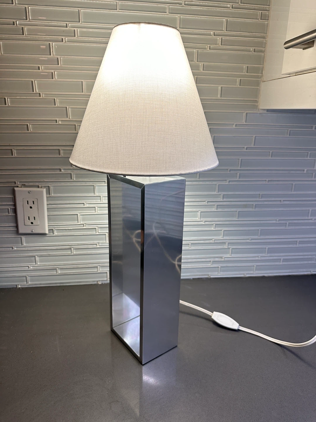 MODERNIST VINTAGE IKEA SILVER TABLE LAMP MCM LAMP - photo 2