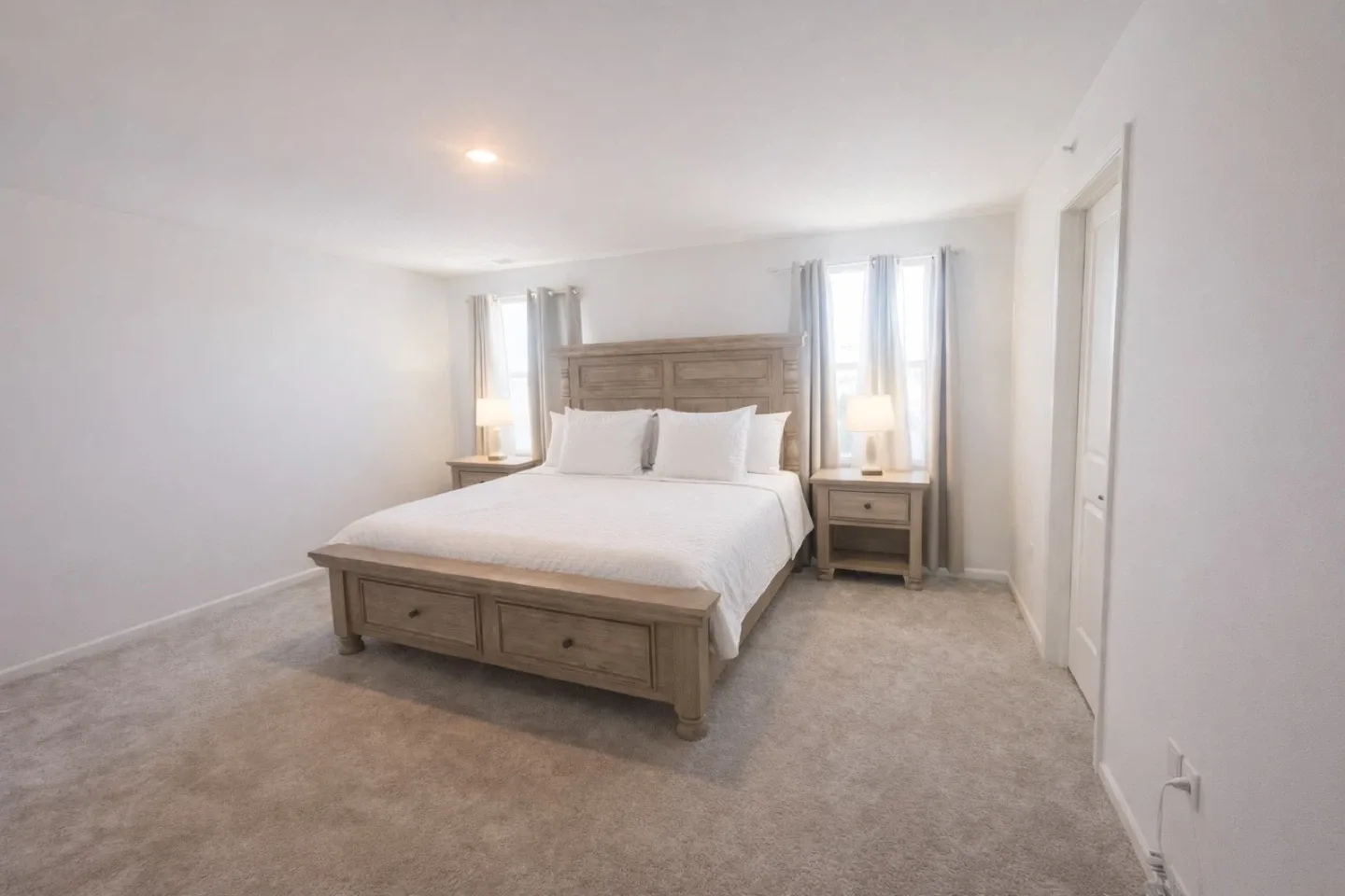 Solid Wood King Size Bed Frame with Drawers