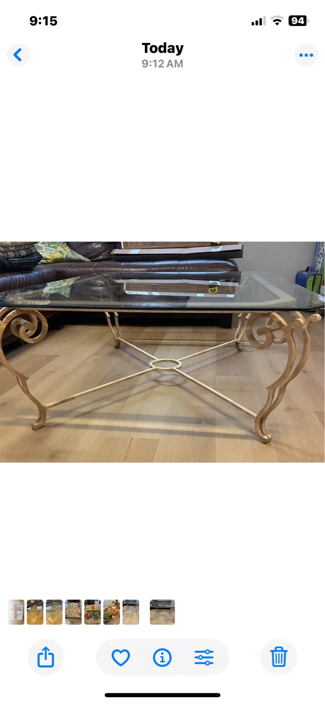 Glass and Gold Coffee Table