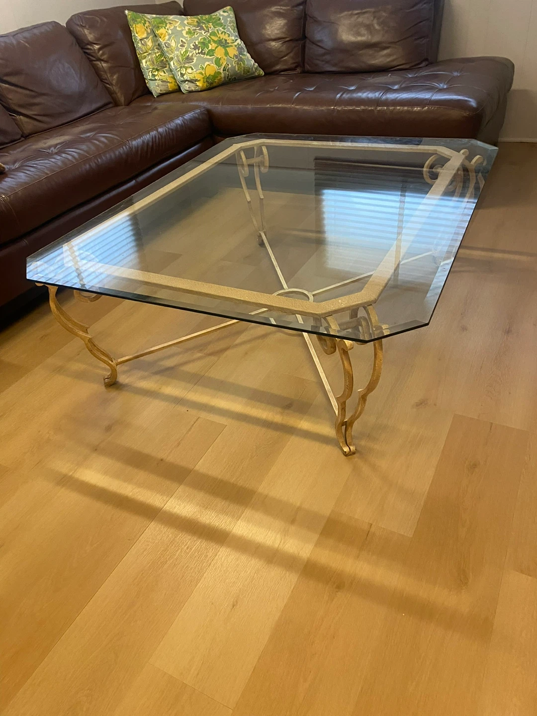 Glass and Gold Coffee Table - photo 2